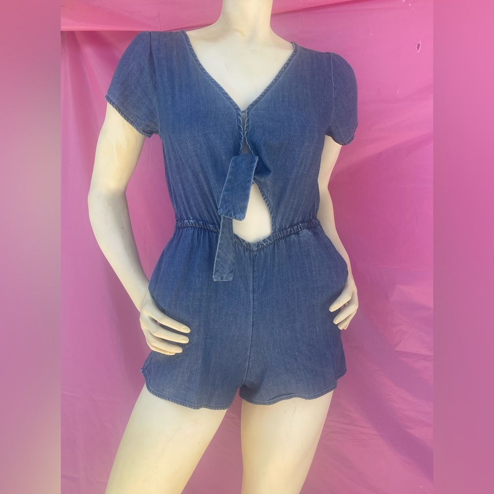 Abercrombie & Fitch JEANS ROMPER Blue New without the tags side XSP JUNIORS